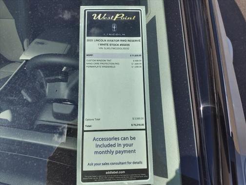 2025 Lincoln Aviator Reserve RWD