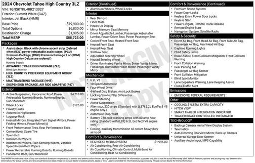 2024 Chevrolet Tahoe 4WD High Country