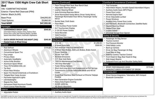 2017 RAM 1500 Night Crew Cab 4x4 5'7' Box