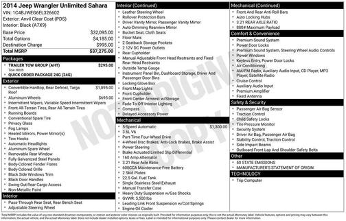 2014 Jeep Wrangler Unlimited Sahara