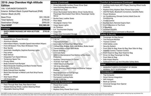 2016 Jeep Cherokee High Altitude