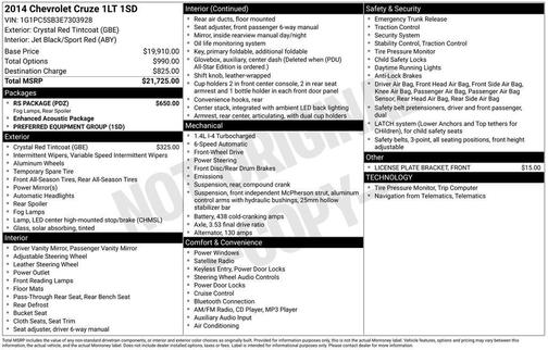 2014 Chevrolet Cruze 1LT