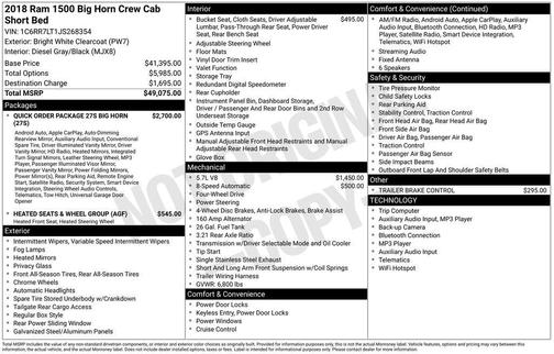 2018 RAM 1500 Big Horn