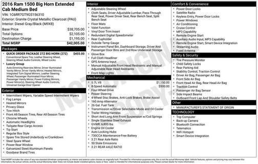 2016 RAM 1500 Big Horn