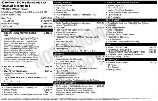 2019 RAM 1500 Big Horn