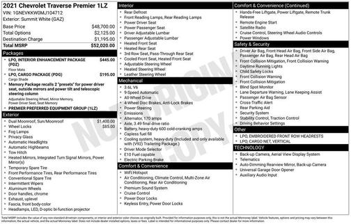 2021 Chevrolet Traverse Premier
