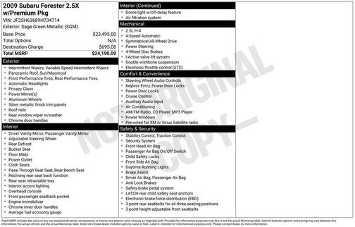 2009 Subaru Forester 2.5 X