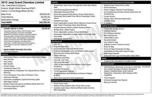 2015 Jeep Grand Cherokee Limited