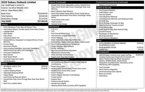 2020 Subaru Outback Limited
