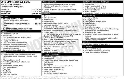 2016 GMC Terrain SLE-2