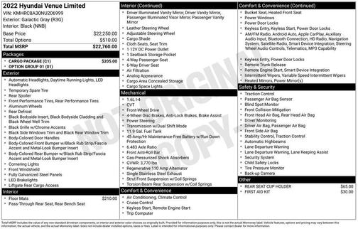 2022 Hyundai VENUE Limited