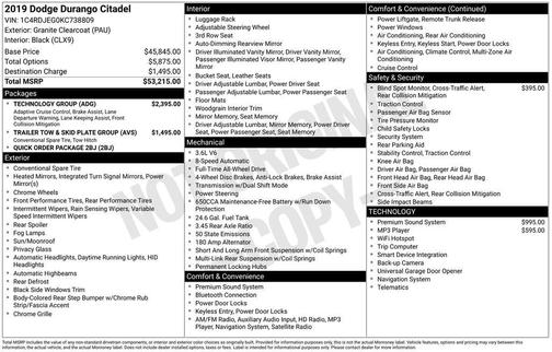 2019 Dodge Durango Citadel