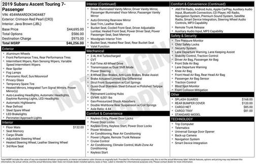2019 Subaru Ascent Touring 7-Passenger