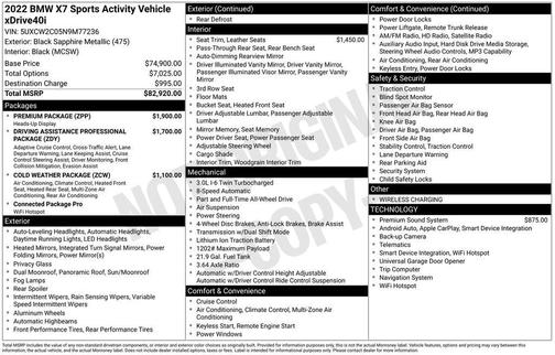2022 BMW X7 xDrive40i