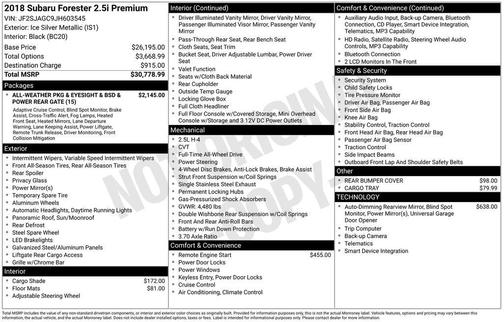 2018 Subaru Forester 2.5i Premium