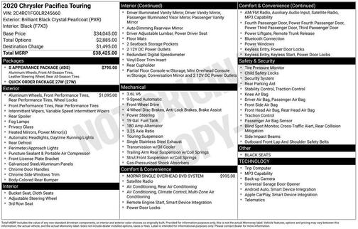 2020 Chrysler Pacifica Touring