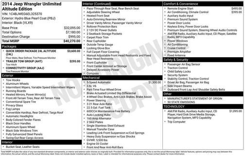 2014 Jeep Wrangler Unlimited Altitude
