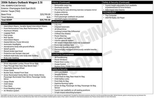2006 Subaru Outback 2.5 i