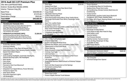 2016 Audi Q5 2.0T Premium Plus
