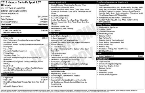 2018 Hyundai Santa Fe Sport 2.0L Turbo Ultimate