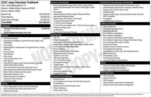 2022 Jeep Cherokee Trailhawk