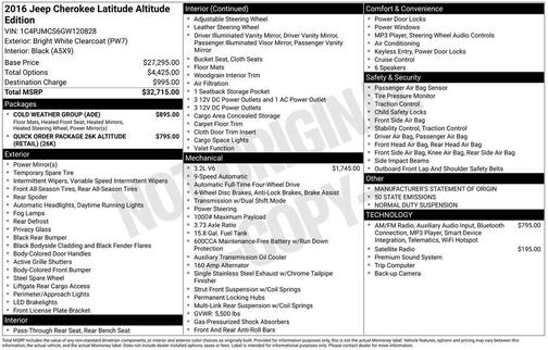 2016 Jeep Cherokee Altitude