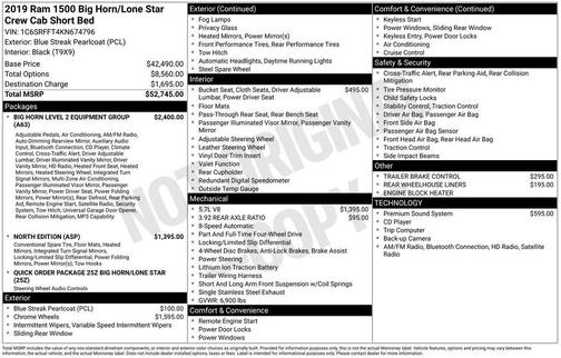 2019 RAM 1500 Big Horn