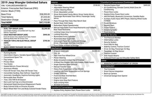 2019 Jeep Wrangler Unlimited Sahara