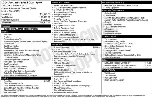 2024 Jeep Wrangler Sport