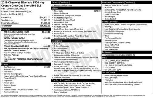 2019 Chevrolet Silverado 1500 High Country
