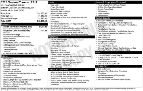 2026 Chevrolet Traverse LT