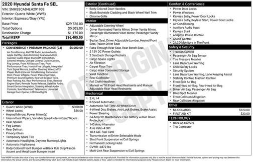 2020 Hyundai SANTA FE SEL 2.4