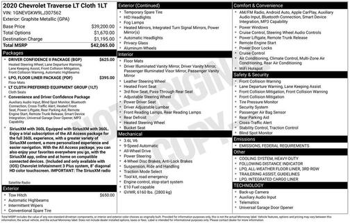 2020 Chevrolet Traverse LT Cloth