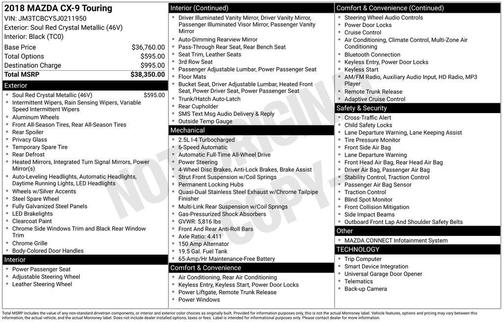 2018 Mazda CX-9 Touring