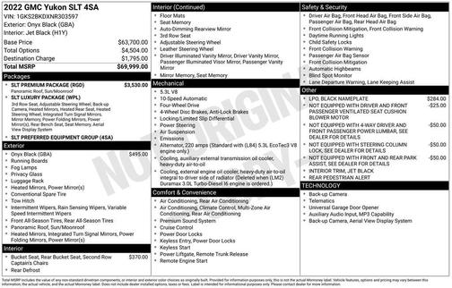 2022 GMC Yukon SLT