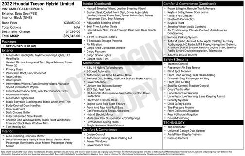 2022 Hyundai TUCSON Hybrid Limited