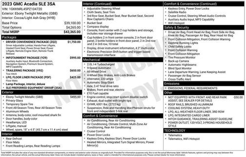 2023 GMC Acadia AWD SLE