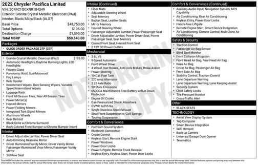 2022 Chrysler Pacifica Limited