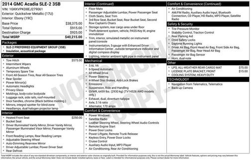 2014 GMC Acadia SLE-2