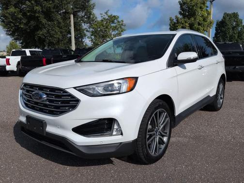 Star White Metallic Tri-Coat 2021 Ford Edge Titanium