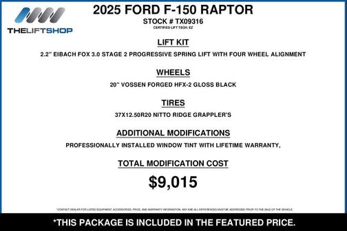 Carbonized Gray Metallic 2025 Ford F-150 Raptor