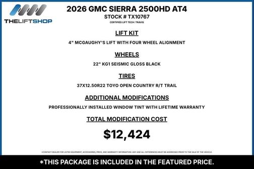 Onyx Black 2026 GMC Sierra 2500 AT4