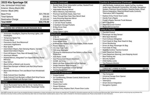 Ebony Black 2023 Kia Sportage SX