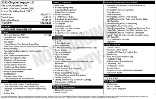 Silver Mist Clearcoat 2022 Chrysler Voyager LX