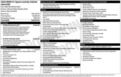 Mineral White Metallic 2023 BMW X1 xDrive28i