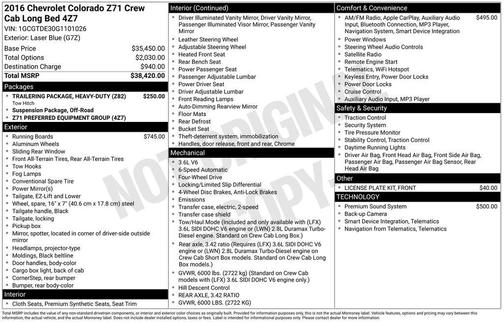 Laser Blue 2016 Chevrolet Colorado Z71