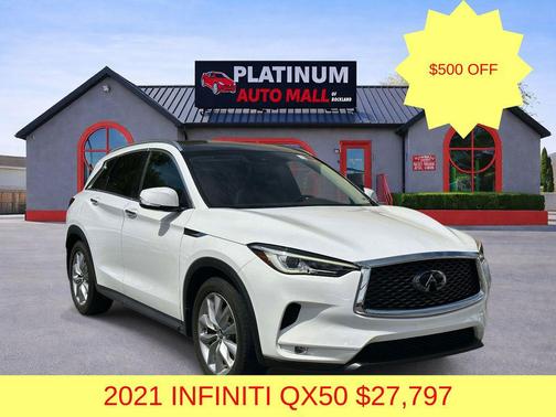 Lunar White 2021 INFINITI QX50 LUXE