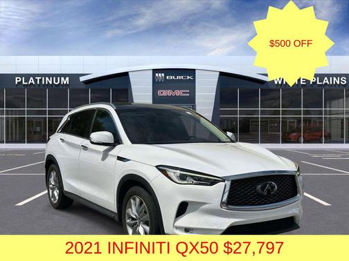 Lunar White 2021 INFINITI QX50 LUXE