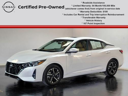 Aspen White Tricoat 2024 Nissan Sentra SV