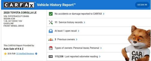 2020 Toyota Corolla LE